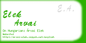 elek arvai business card