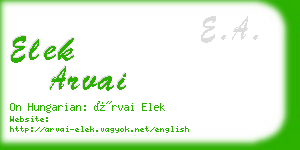 elek arvai business card